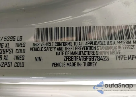 2015 Ram Promaster City Tradesman from USA, damaged, VIN ZFBERFAT6F6978423